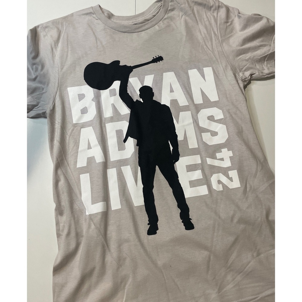 Bryan Adams Live 24 Canada Tour T-Shirt Gray Small Ceremony of Roses Concert